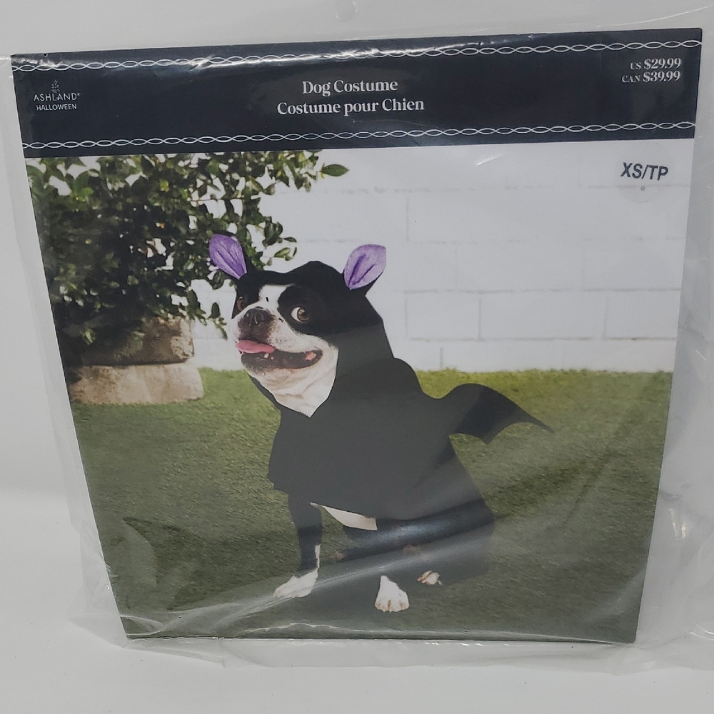 Ashland Black BAT Dog Costume with Purple Accents